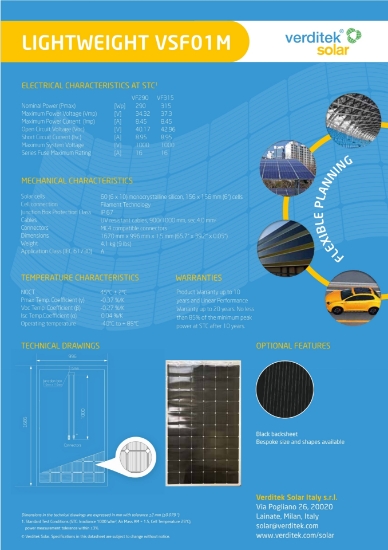 Picture of Semi Flexible Solar Panel - 290W